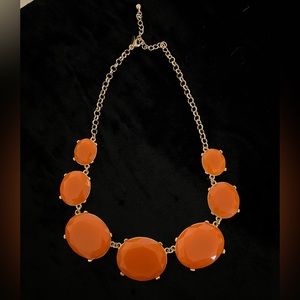 Tasha Jewelry Gold Tone & Orange Statement Necklace